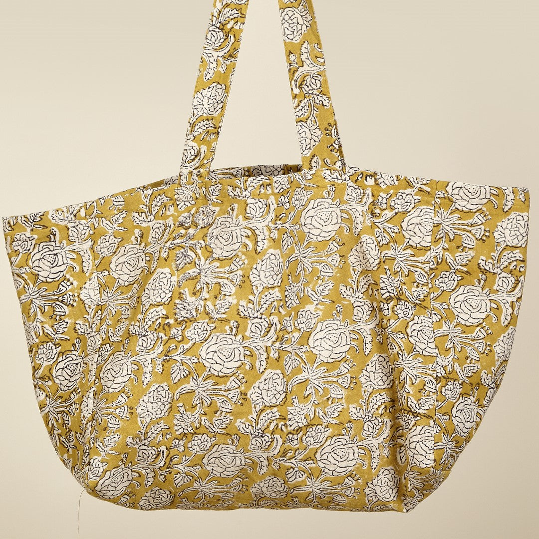 Bolsa reversible mostaza 47 x 21 .