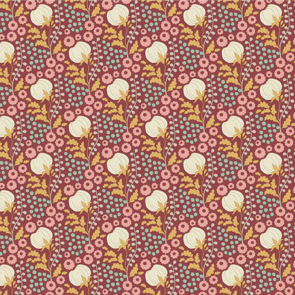 100564 Sanctuary- Cottonfield Maroon.