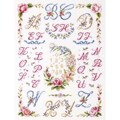 Bk 884 Floral wreath and Festoons ABC.