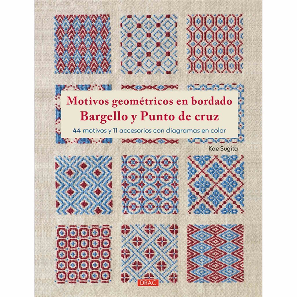 Motivos geométricos en bordado Bargello y Punto de cruz.