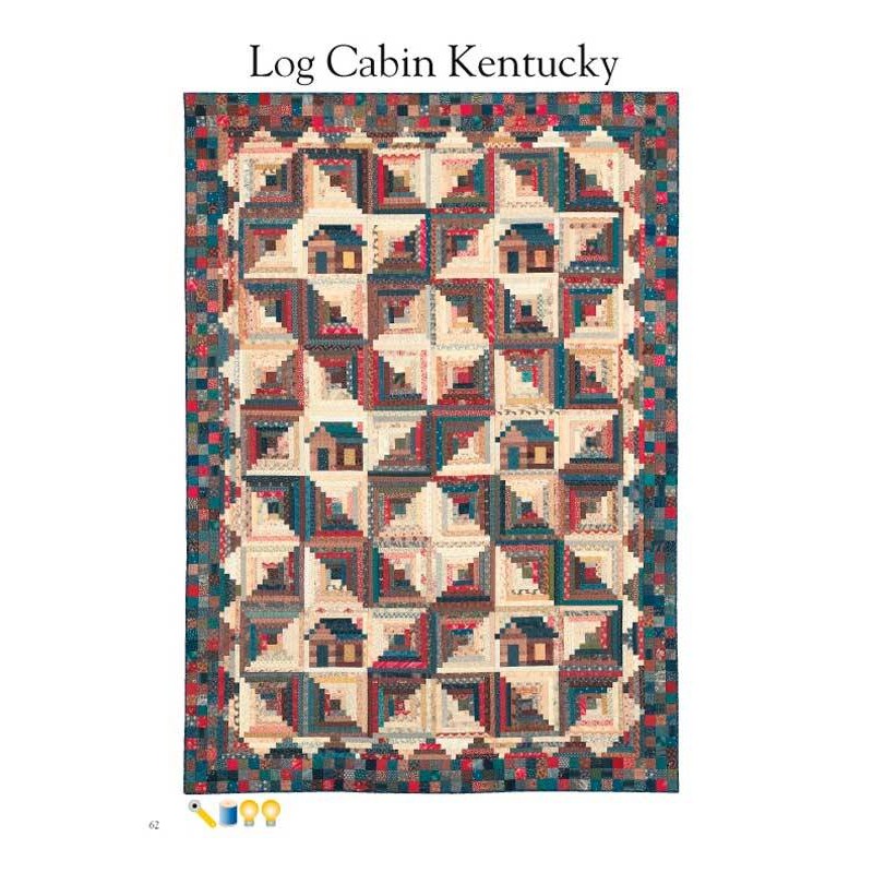 Quilts con el diseño de log cabin.