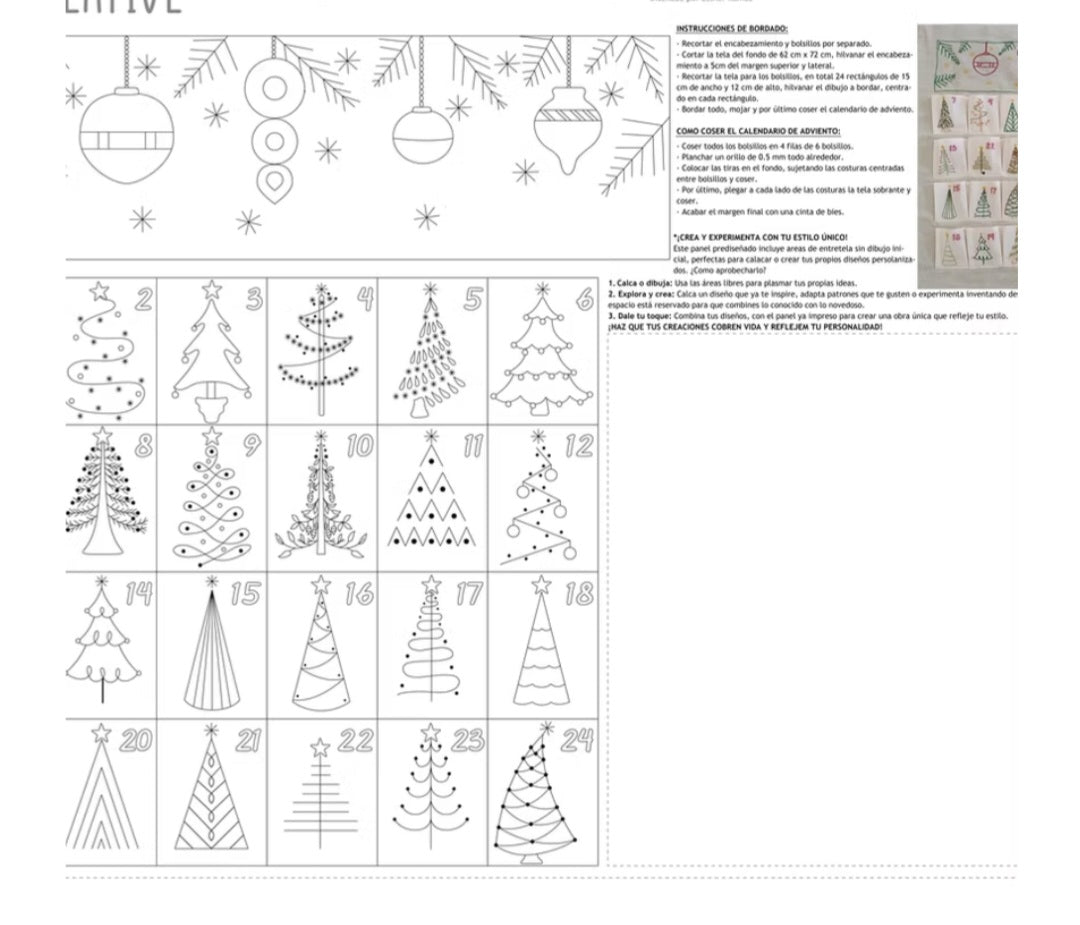 Panel de calendario de adviento .