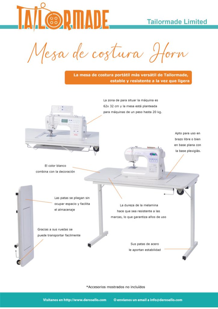 Mesa de costura plegable.