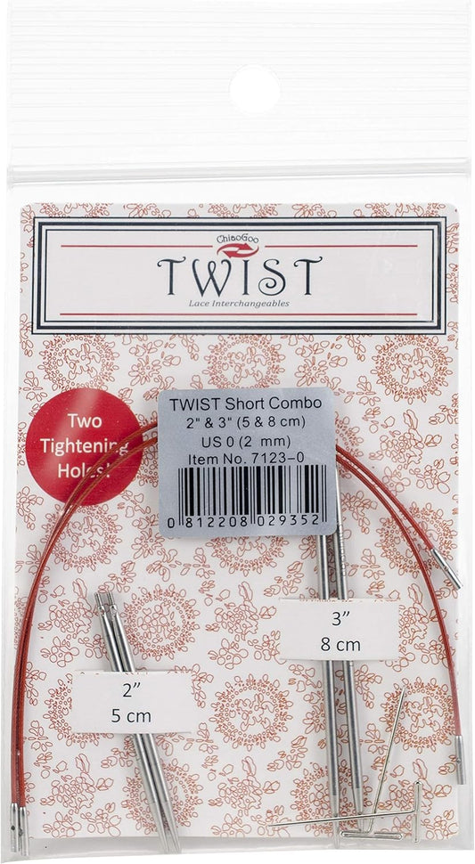 Twist short Combo 2 " & 3 " con aguja del 2,5mm.