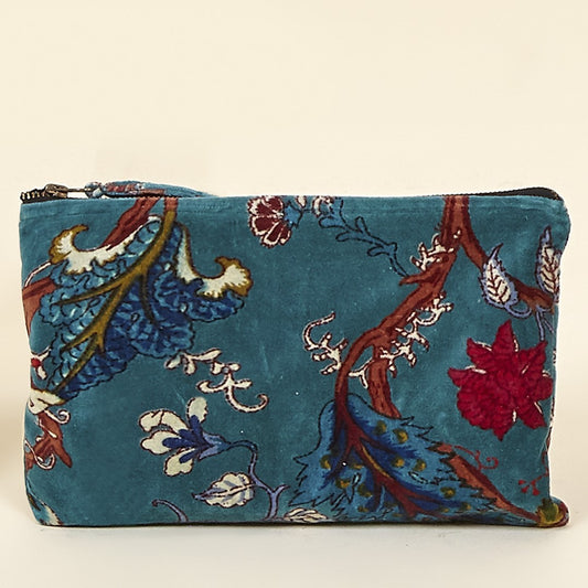 Neceser terciopelo azul.