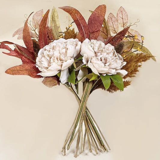 Bouquet flor crema 42cm.