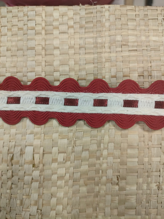 Picunela borgoña doble con pasacintas