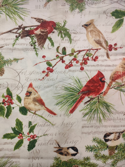 Cardenal y notas musicales.