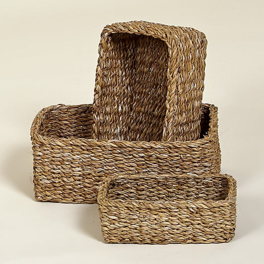 Juego de 3 cestas paja.