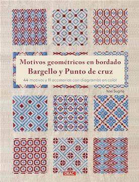 Motivos geométricos bordados a mano con hilos contados.