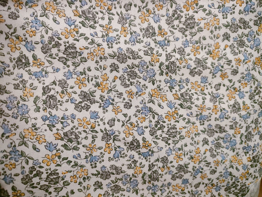 Flores liberty azul mostaza.