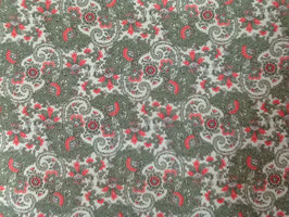 Cachemir verde con rosa coral.