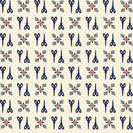 Home sew gail pan tela con motivos de costura.